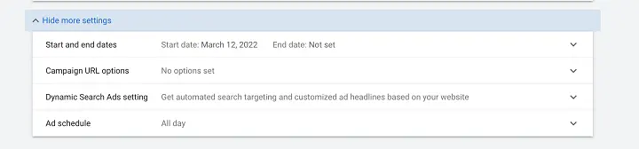 Ads schedule of google ads